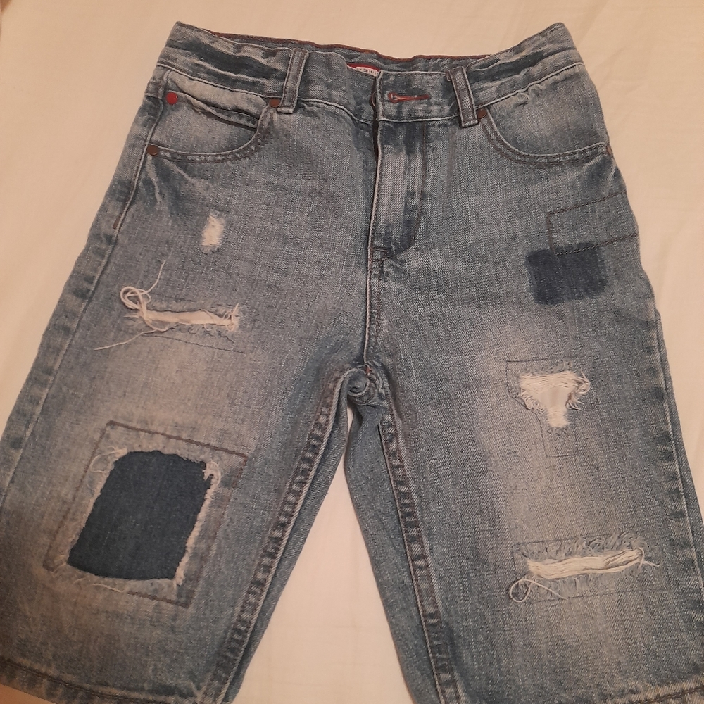 Boys Tommy distressed jeans shorts